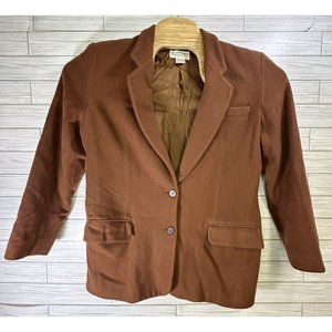 Vtg Banana Republic Wool Blend Blazer Italy Safari & Travel Clothing Co Womens 8